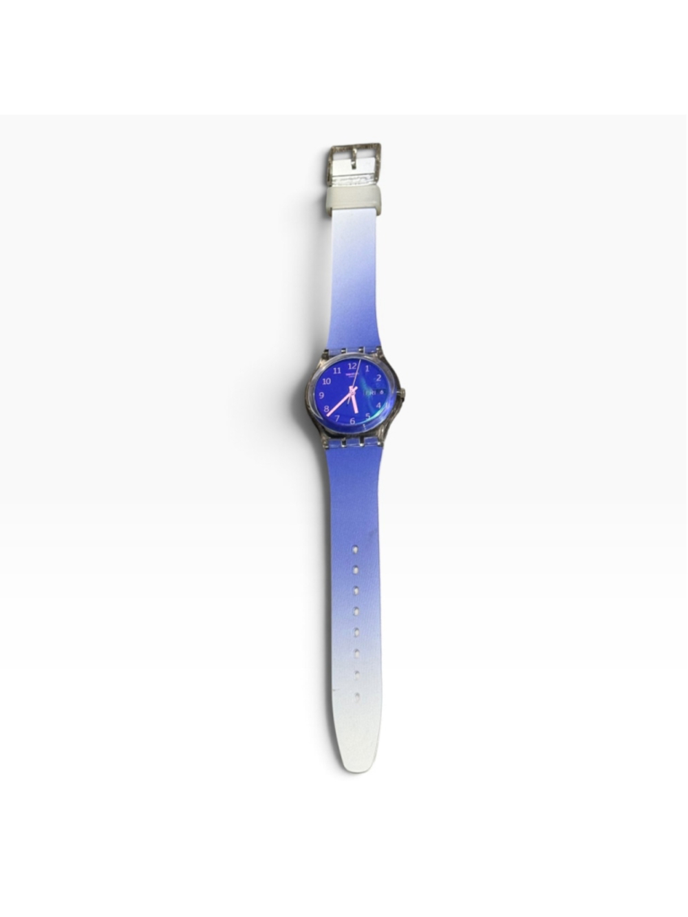 Swatch Watch One Size Blue White Ombre Analog Quartz